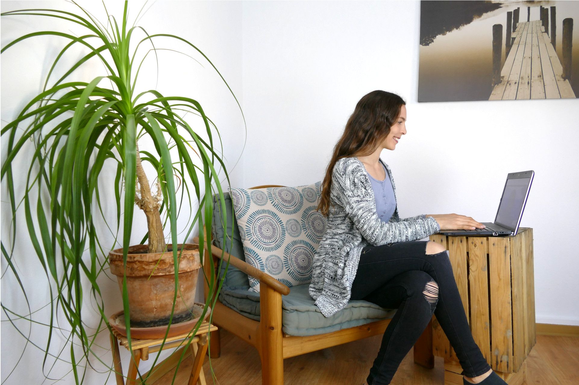 Psychologin Anna Seger bei einer psychologischen Onlinebearatung